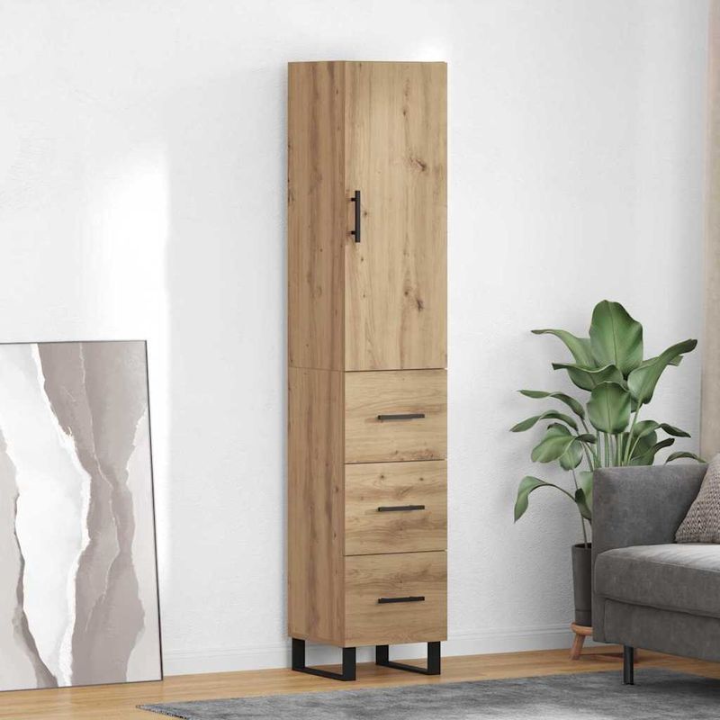 Casa si Gradina - Mobilier - Comode si corpuri - Corpuri bucatarie - Bufet Stejar Artizanal 34,5 x 34 x 180 cm Lemn compozit - Infinity.ro