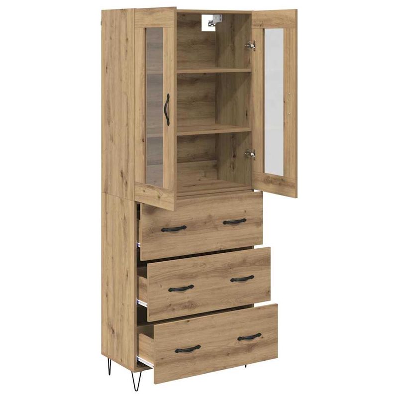 Casa si Gradina - Mobilier - Comode si corpuri - Corpuri bucatarie - Bufet Stejar Artizanal 69,5 x 34 x 180 cm Lemn compozit - Infinity.ro