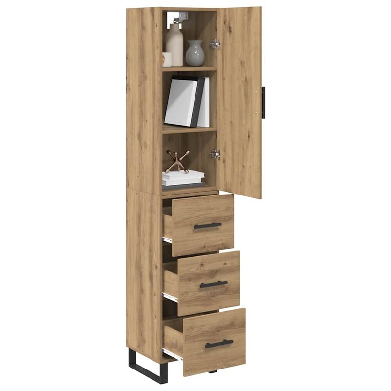 Casa si Gradina - Mobilier - Comode si corpuri - Corpuri bucatarie - Bufet Stejar Artizanal 34,5 x 34 x 180 cm Lemn compozit - Infinity.ro