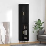 Casa si Gradina - Mobilier - Comode si corpuri - Corpuri bucatarie - Bufet Stejar Negru 34,5 x 34 x 180 cm Lemn compozit - Infinity.ro