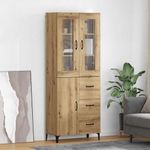 Casa si Gradina - Mobilier - Comode si corpuri - Corpuri bucatarie - Bufet Stejar Artizanal 69,5 x 34 x 180 cm Lemn compozit - Infinity.ro