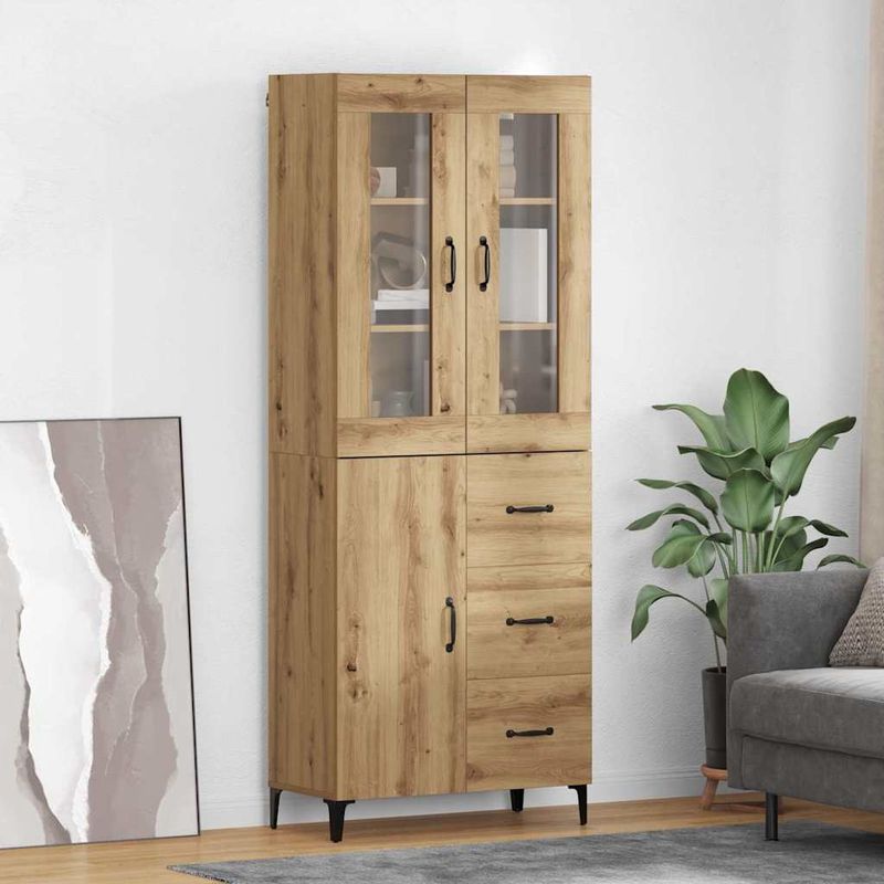 Casa si Gradina - Mobilier - Comode si corpuri - Corpuri bucatarie - Bufet Stejar Artizanal 69,5 x 34 x 180 cm Lemn compozit - Infinity.ro