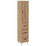 Casa si Gradina - Mobilier - Comode si corpuri - Corpuri bucatarie - Bufet Stejar Artizanal 69,5 x 34 x 180 cm Lemn compozit - Infinity.ro