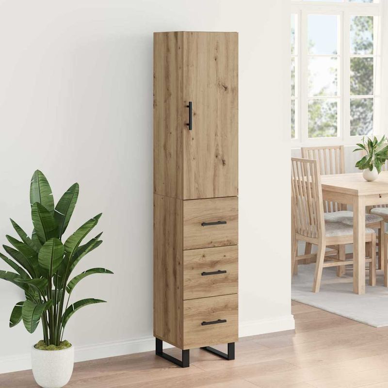 Casa si Gradina - Mobilier - Comode si corpuri - Corpuri bucatarie - Bufet Stejar Artizanal 34,5 x 34 x 180 cm Lemn compozit - Infinity.ro