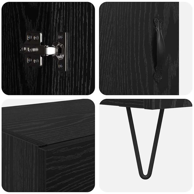Casa si Gradina - Mobilier - Comode si corpuri - Corpuri bucatarie - Bufet Stejar Negru 69,5 x 34 x 180 cm Lemn compozit - Infinity.ro