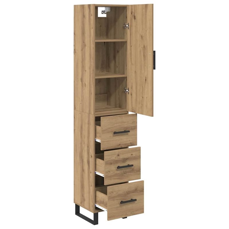 Casa si Gradina - Mobilier - Comode si corpuri - Corpuri bucatarie - Bufet Stejar Artizanal 34,5 x 34 x 180 cm Lemn compozit - Infinity.ro
