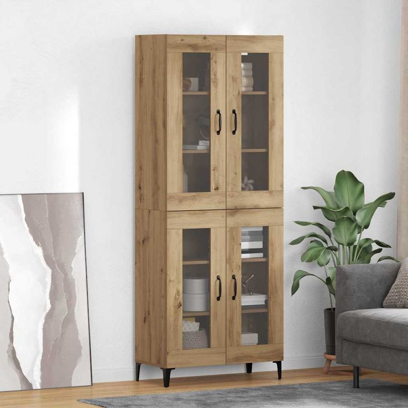 Casa si Gradina - Mobilier - Comode si corpuri - Corpuri bucatarie - Bufet Stejar Artizanal 69,5 x 34 x 180 cm Lemn compozit - Infinity.ro