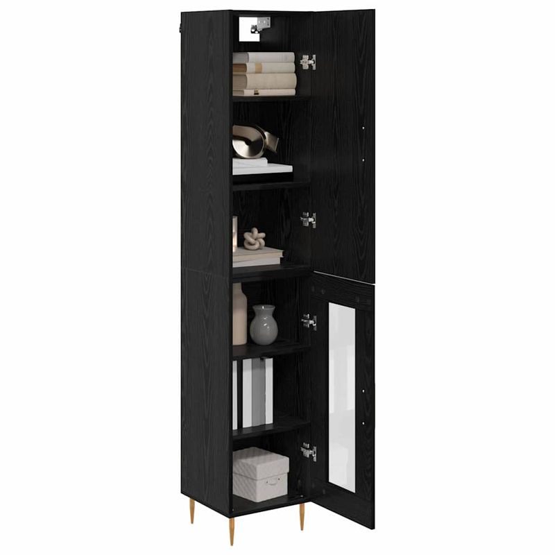 Casa si Gradina - Mobilier - Comode si corpuri - Corpuri bucatarie - Bufet Stejar Negru 34,5 x 34 x 180 cm Lemn compozit - Infinity.ro