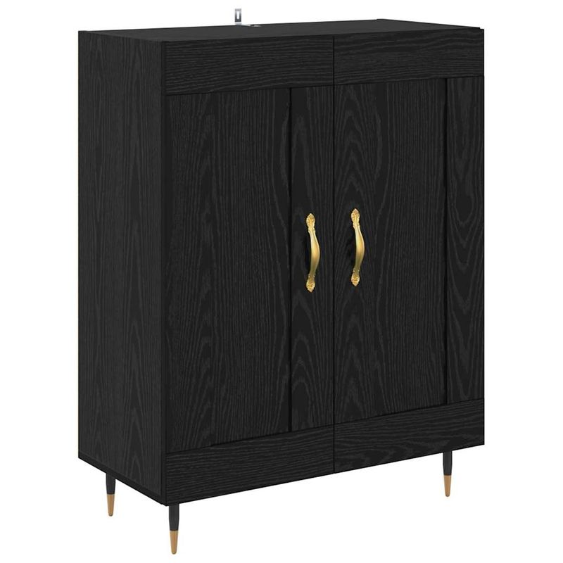 Casa si Gradina - Mobilier - Comode si corpuri - Comode - Bufet Stejar Negru 69,5 x 34 x 180 cm Lemn compozit - Infinity.ro