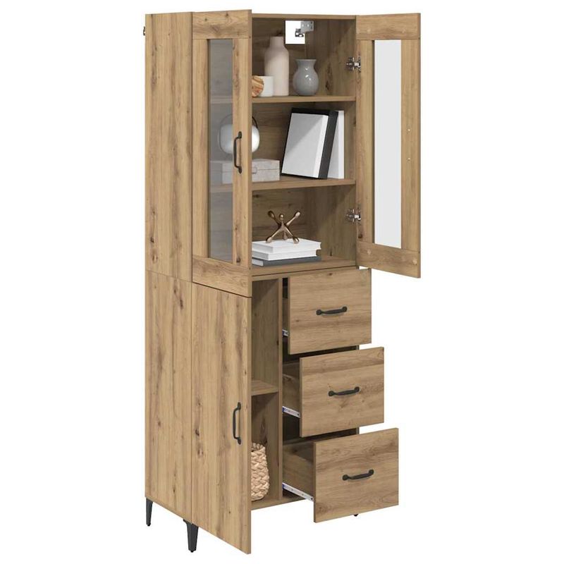 Casa si Gradina - Mobilier - Comode si corpuri - Corpuri bucatarie - Bufet Stejar Artizanal 69,5 x 34 x 180 cm Lemn compozit - Infinity.ro