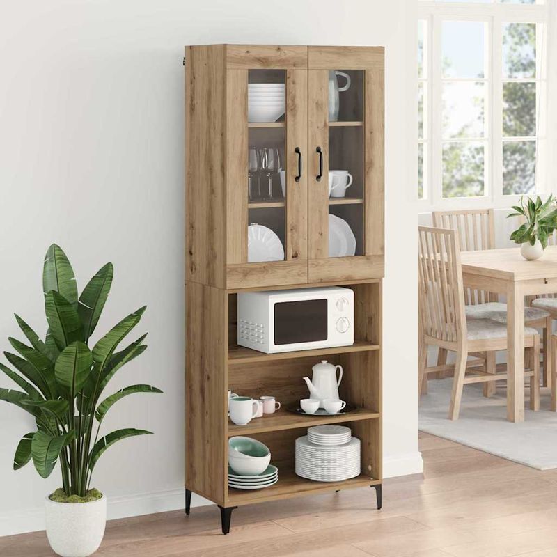Casa si Gradina - Mobilier - Comode si corpuri - Corpuri bucatarie - Bufet Stejar Artizanal 69,5 x 34 x 180 cm Lemn compozit - Infinity.ro