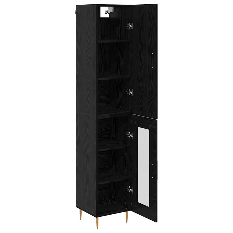 Casa si Gradina - Mobilier - Comode si corpuri - Corpuri bucatarie - Bufet Stejar Negru 34,5 x 34 x 180 cm Lemn compozit - Infinity.ro