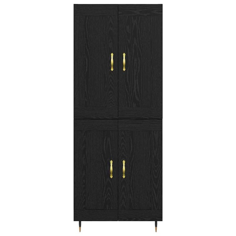 Casa si Gradina - Mobilier - Comode si corpuri - Comode - Bufet Stejar Negru 69,5 x 34 x 180 cm Lemn compozit - Infinity.ro