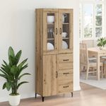 Casa si Gradina - Mobilier - Comode si corpuri - Corpuri bucatarie - Bufet Stejar Artizanal 69,5 x 34 x 180 cm Lemn compozit - Infinity.ro