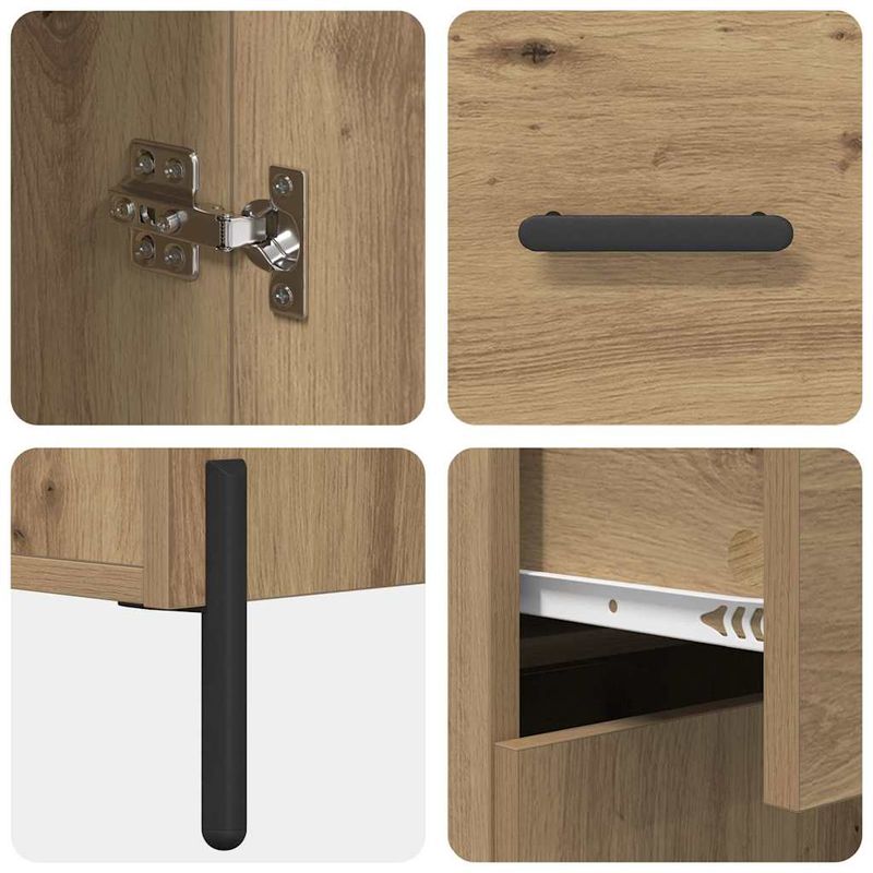 Casa si Gradina - Mobilier - Comode si corpuri - Corpuri bucatarie - Bufet Stejar Artizanal 69,5 x 34 x 180 cm Lemn compozit - Infinity.ro