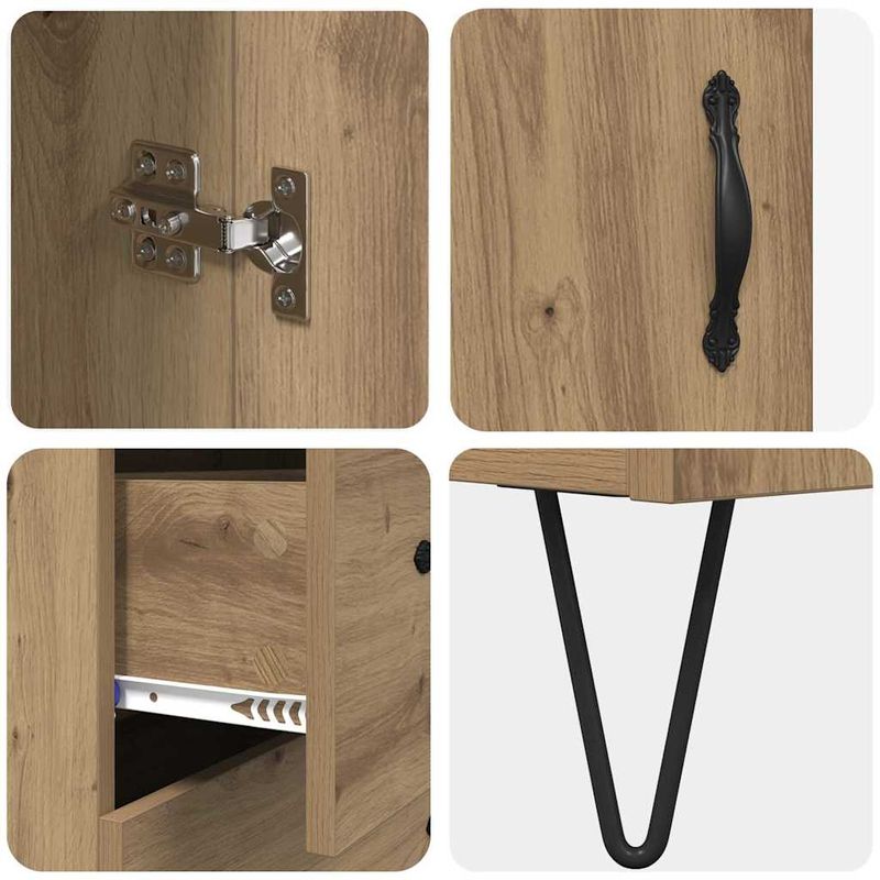 Casa si Gradina - Mobilier - Comode si corpuri - Corpuri bucatarie - Bufet Stejar Artizanal 69,5 x 34 x 180 cm Lemn compozit - Infinity.ro