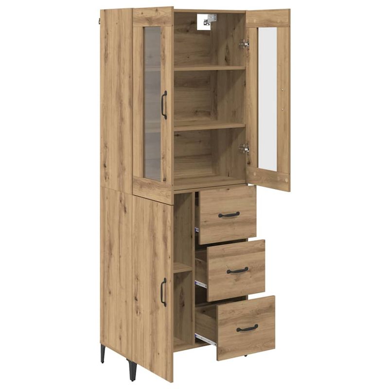 Casa si Gradina - Mobilier - Comode si corpuri - Corpuri bucatarie - Bufet Stejar Artizanal 69,5 x 34 x 180 cm Lemn compozit - Infinity.ro
