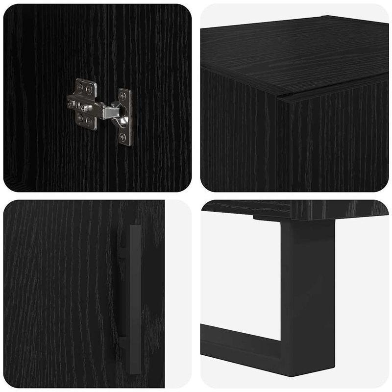 Casa si Gradina - Mobilier - Comode si corpuri - Corpuri bucatarie - Bufet Stejar Negru 69,5 x 34 x 180 cm Lemn compozit - Infinity.ro