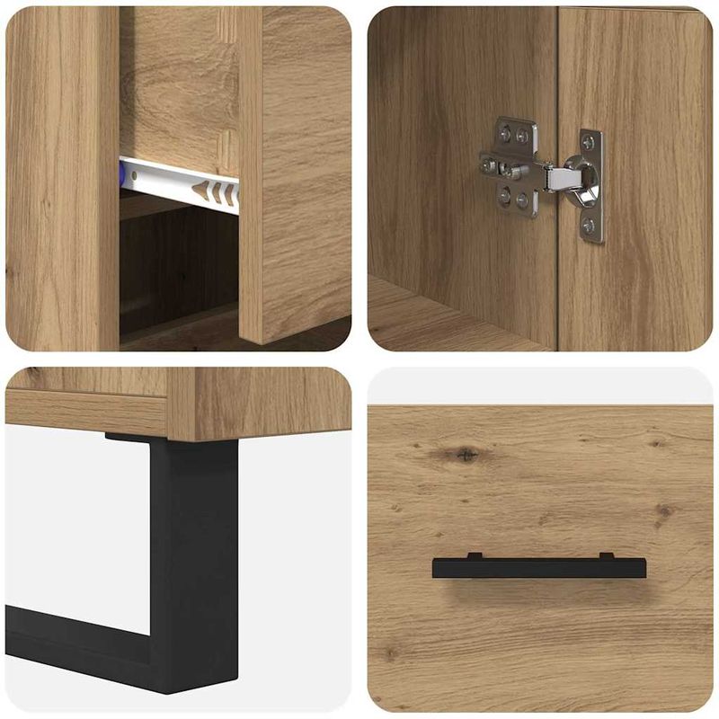 Casa si Gradina - Mobilier - Comode si corpuri - Corpuri bucatarie - Bufet Stejar Artizanal 34,5 x 34 x 180 cm Lemn compozit - Infinity.ro
