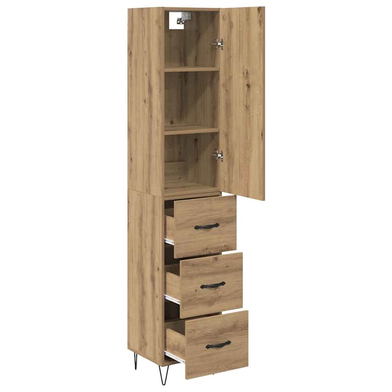 Casa si Gradina - Mobilier - Comode si corpuri - Corpuri bucatarie - Bufet Stejar Artizanal 69,5 x 34 x 180 cm Lemn compozit - Infinity.ro