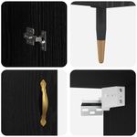 Casa si Gradina - Mobilier - Comode si corpuri - Comode - Bufet Stejar Negru 69,5 x 34 x 180 cm Lemn compozit - Infinity.ro