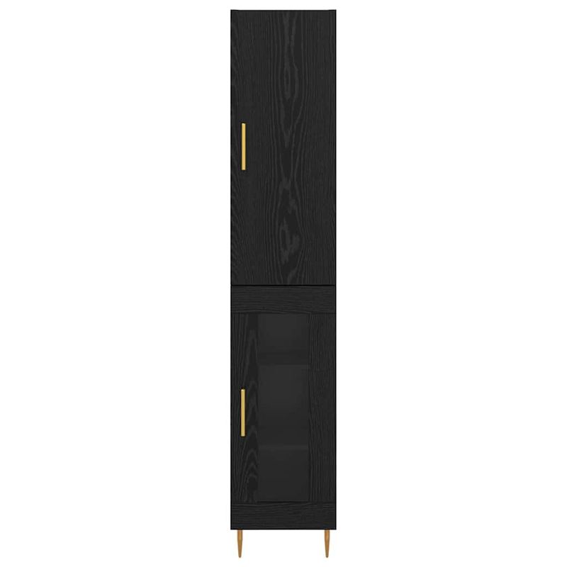 Casa si Gradina - Mobilier - Comode si corpuri - Corpuri bucatarie - Bufet Stejar Negru 34,5 x 34 x 180 cm Lemn compozit - Infinity.ro