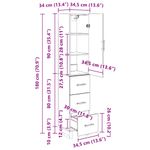 Casa si Gradina - Mobilier - Comode si corpuri - Corpuri bucatarie - Bufet Stejar Artizanal 34,5 x 34 x 180 cm Lemn compozit - Infinity.ro