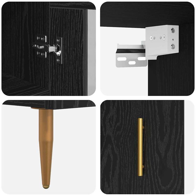 Casa si Gradina - Mobilier - Comode si corpuri - Corpuri bucatarie - Bufet Stejar Negru 34,5 x 34 x 180 cm Lemn compozit - Infinity.ro