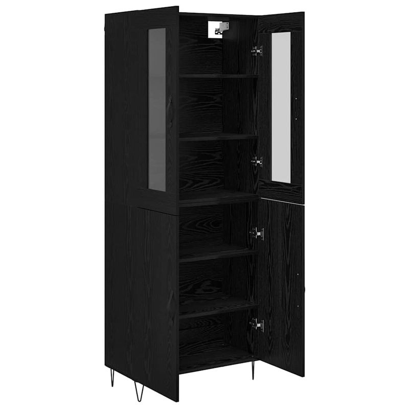 Casa si Gradina - Mobilier - Comode si corpuri - Corpuri bucatarie - Bufet Stejar alb si negru 69,5 x 34 x 180 cm Lemn compozit - Infinity.ro
