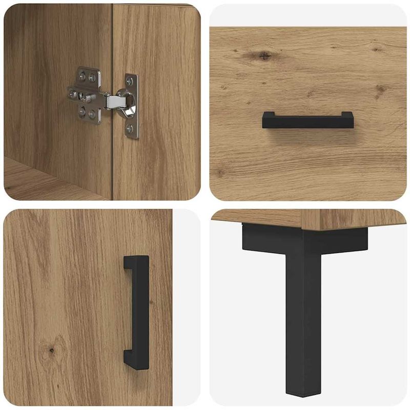 Casa si Gradina - Mobilier - Comode si corpuri - Corpuri bucatarie - Bufet Stejar Artizanal 34,5 x 34 x 180 cm Lemn compozit - Infinity.ro