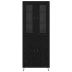 Casa si Gradina - Mobilier - Comode si corpuri - Corpuri bucatarie - Bufet Stejar alb si negru 69,5 x 34 x 180 cm Lemn compozit - Infinity.ro