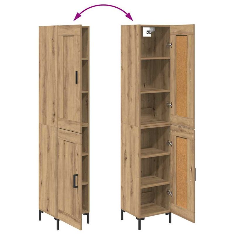 Casa si Gradina - Mobilier - Comode si corpuri - Corpuri bucatarie - Bufet Stejar Artizanal 34,5 x 34 x 180 cm Lemn compozit - Infinity.ro