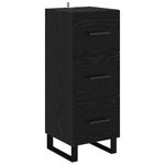 Casa si Gradina - Mobilier - Comode si corpuri - Comode - Bufet Stejar Negru 34,5 x 34 x 90 cm Lemn Ingineresc si Fier - Infinity.ro