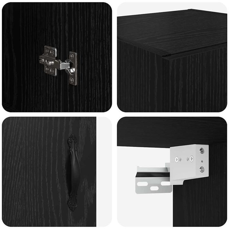 Casa si Gradina - Mobilier - Comode si corpuri - Corpuri bucatarie - Bufet Stejar alb si negru 69,5 x 34 x 180 cm Lemn compozit - Infinity.ro