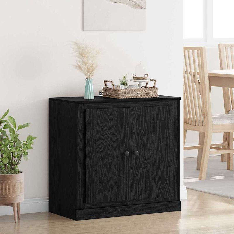 Casa si Gradina - Mobilier - Comode si corpuri - Comode - Bufet Stejar Negru 70 x 35,5 x 67,5 cm Lemn compozit - Infinity.ro