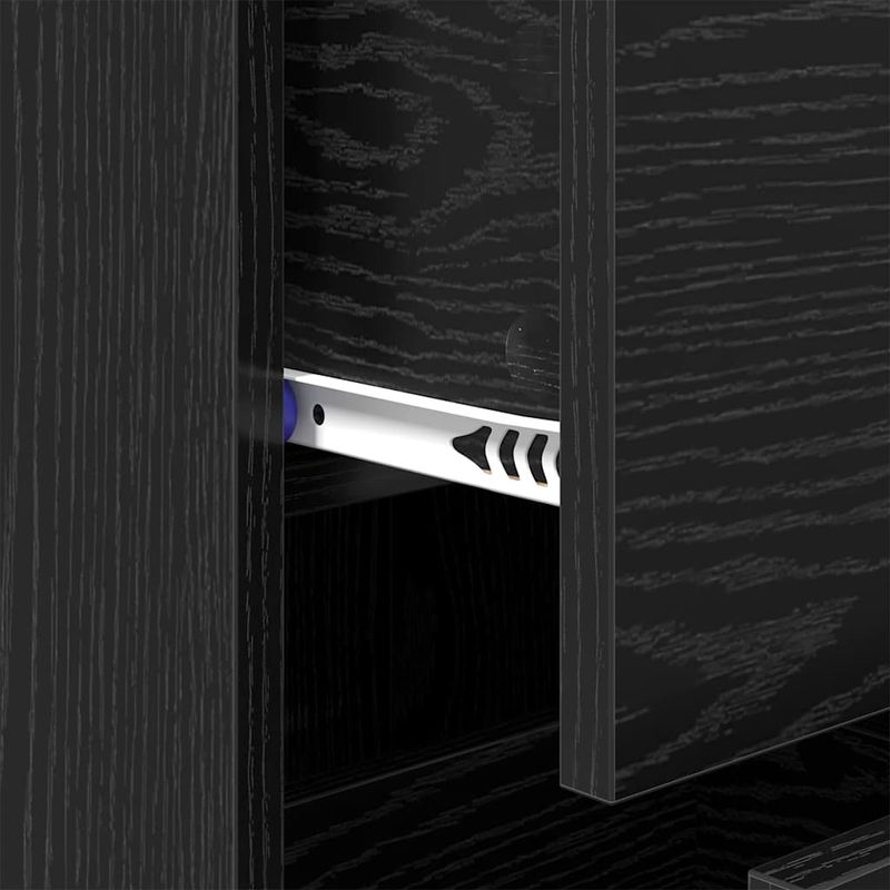 Casa si Gradina - Mobilier - Comode si corpuri - Comode - Bufet Stejar Negru 34,5 x 34 x 90 cm Lemn Ingineresc si Fier - Infinity.ro