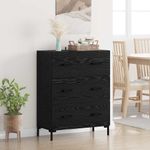 Casa si Gradina - Mobilier - Comode si corpuri - Comode - Bufet Stejar Negru 69,5 x 34 x 90 cm Lemn Ingineresc si Fier - Infinity.ro