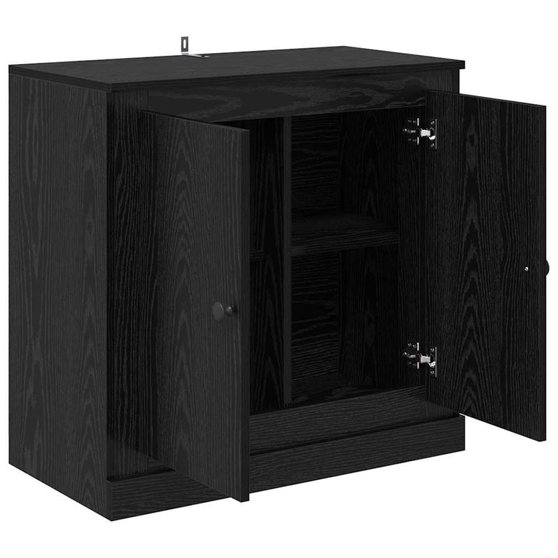 Casa si Gradina - Mobilier - Comode si corpuri - Comode - Bufet Stejar Negru 70 x 35,5 x 67,5 cm Lemn compozit - Infinity.ro