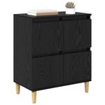 Casa si Gradina - Mobilier - Comode si corpuri - Comode - Bufet Stejar Negru 60 x 35 x 70 cm Lemn compozit - Infinity.ro