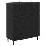 Casa si Gradina - Mobilier - Comode si corpuri - Comode - Bufet Stejar Negru 69,5 x 34 x 90 cm Lemn Ingineresc si Fier - Infinity.ro