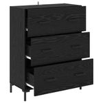 Casa si Gradina - Mobilier - Comode si corpuri - Comode - Bufet Stejar Negru 69,5 x 34 x 90 cm Lemn Ingineresc si Fier - Infinity.ro