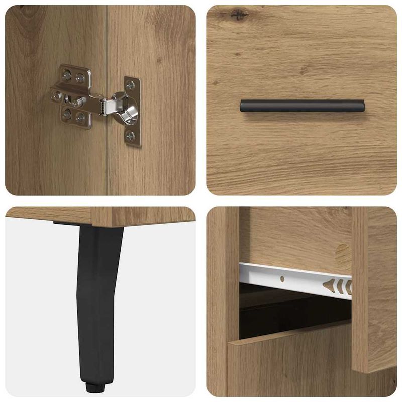 Casa si Gradina - Mobilier - Comode si corpuri - Comode - Bufet Stejar Artizanal 69,5 x 34 x 90 cm Lemn compozit - Infinity.ro