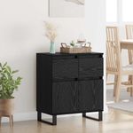 Casa si Gradina - Mobilier - Comode si corpuri - Comode - Bufet Stejar Negru 60 x 35 x 70 cm Lemn Ingineresc si Fier - Infinity.ro