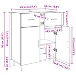 Casa si Gradina - Mobilier - Comode si corpuri - Comode - Bufet Stejar Artizanal 69,5 x 34 x 90 cm Lemn compozit - Infinity.ro