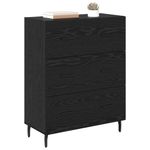 Casa si Gradina - Mobilier - Comode si corpuri - Comode - Bufet Stejar Negru 69,5 x 34 x 90 cm Lemn Ingineresc si Fier - Infinity.ro