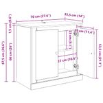 Casa si Gradina - Mobilier - Comode si corpuri - Comode - Bufet Stejar Negru 70 x 35,5 x 67,5 cm Lemn compozit - Infinity.ro