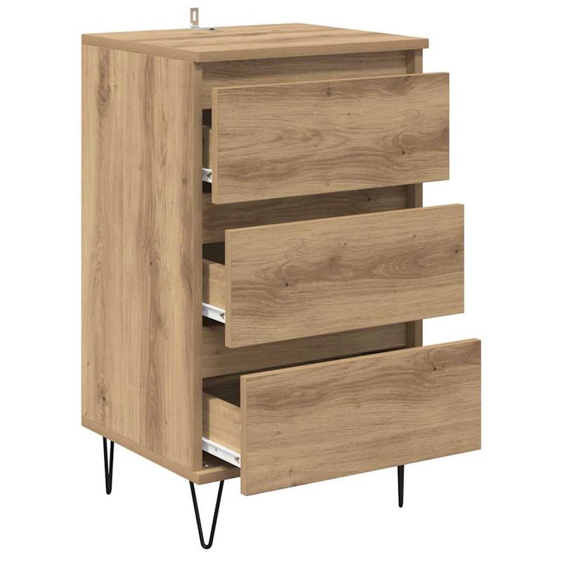 Casa si Gradina - Mobilier - Comode si corpuri - Comode - Bufet Stejar Artizanal 40 x 35 x 70 cm Lemn Ingineresc si Fier - Infinity.ro