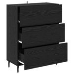 Casa si Gradina - Mobilier - Comode si corpuri - Comode - Bufet Stejar Negru 69,5 x 34 x 90 cm Lemn Ingineresc si Fier - Infinity.ro