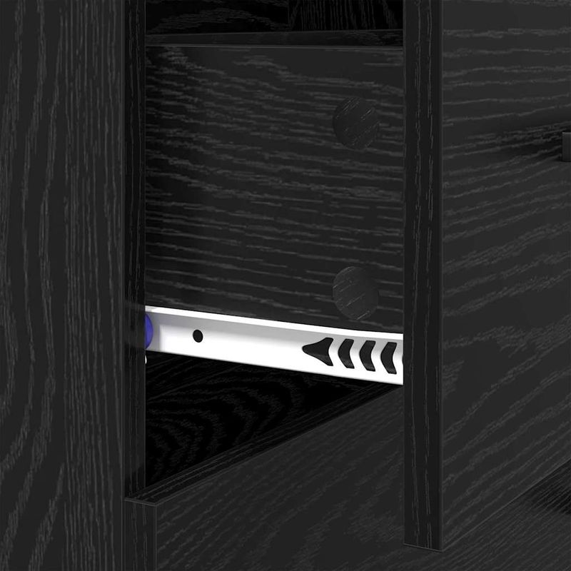 Casa si Gradina - Mobilier - Comode si corpuri - Comode - Bufet Stejar Negru 69,5 x 34 x 90 cm Lemn Ingineresc si Fier - Infinity.ro