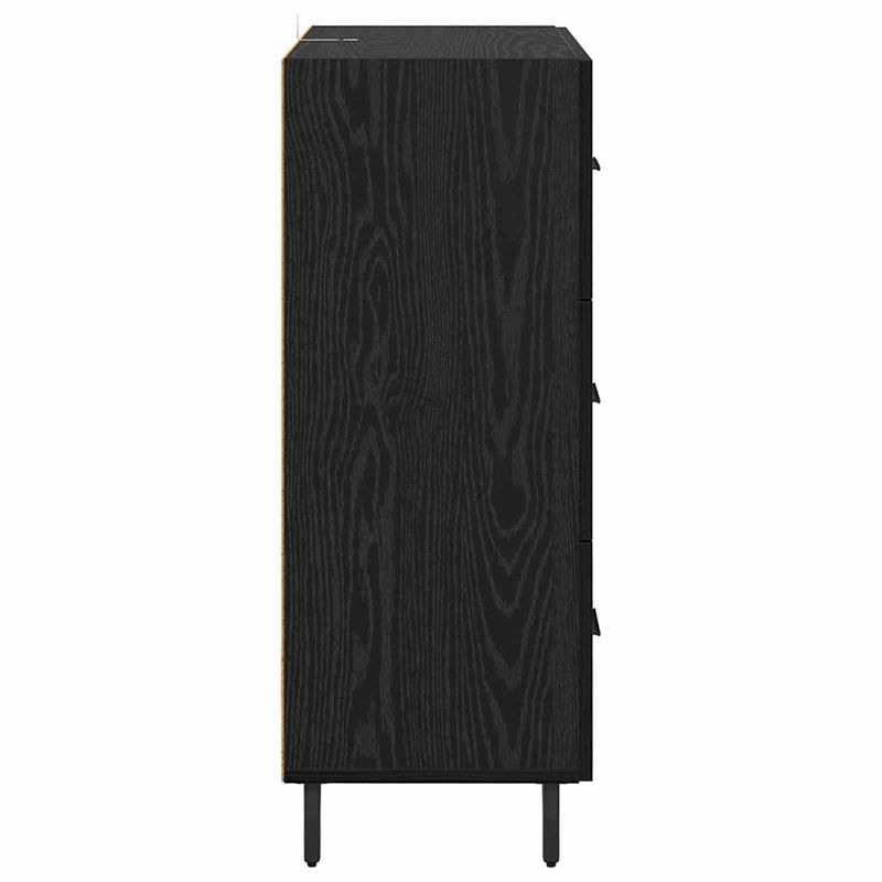 Casa si Gradina - Mobilier - Comode si corpuri - Comode - Bufet Stejar Negru 69,5 x 34 x 90 cm Lemn Ingineresc si Fier - Infinity.ro